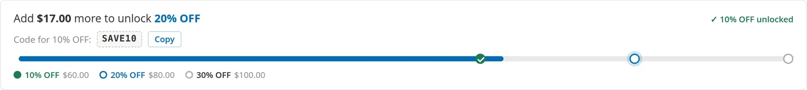 Segmented Bar on the Cart page