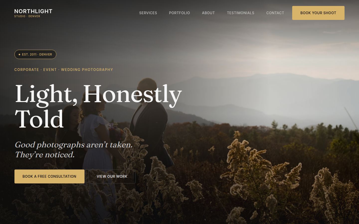 Northlight sample homepage on a laptop